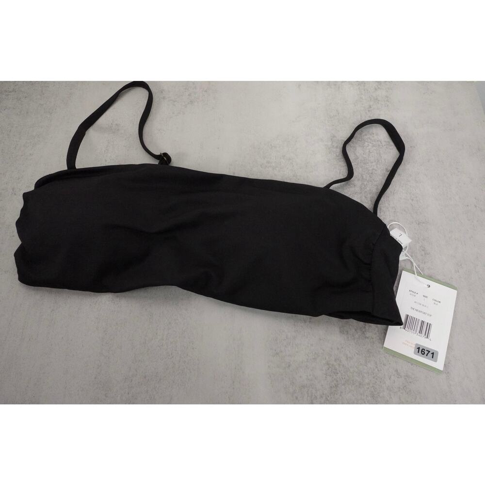 New Andie Swim The Newport Bikini Top Black Women's Size Large 1671-15 AT158